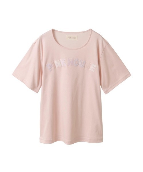 【新品】ロゴアップリケカットソー　PINK HOUSE あじさいグラデーションロゴアップリケカットソー｜ピンクハウス