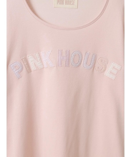 【新品】ロゴアップリケカットソー　PINK HOUSE セール】あじさいグラデーションロゴアップリケカットソー（T