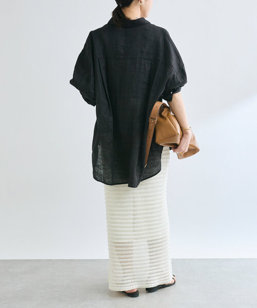 RIVE DROITE（リヴドロワ）の「【抜け感◎】セパレートニットスカート（スカート・レディース・ブラック/オフホワイト・FREE）」の6枚目の写真