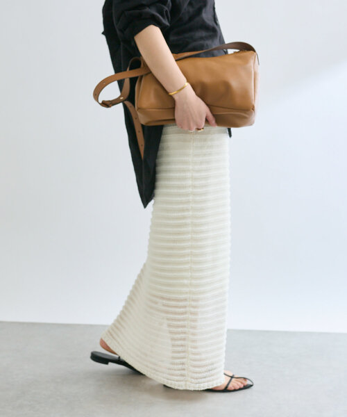 RIVE DROITE（リヴドロワ）の「【抜け感◎】セパレートニットスカート（スカート・レディース・ブラック/オフホワイト・FREE）」の8枚目の写真