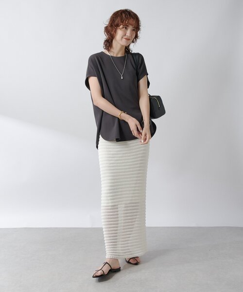 RIVE DROITE（リヴドロワ）の「【抜け感◎】セパレートニットスカート（スカート・レディース・ブラック/オフホワイト・FREE）」の10枚目の写真