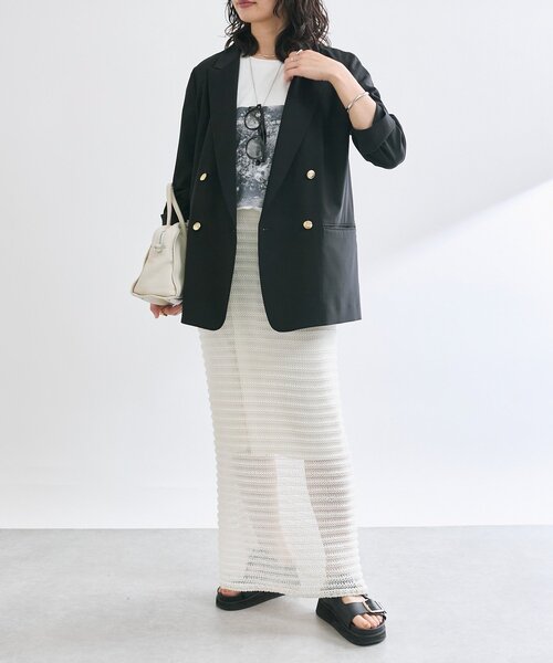 RIVE DROITE（リヴドロワ）の「【抜け感◎】セパレートニットスカート（スカート・レディース・ブラック/オフホワイト・FREE）」の13枚目の写真