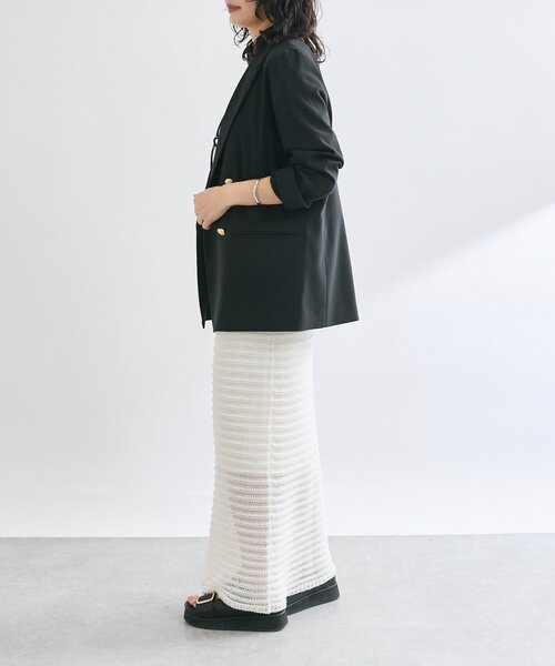 RIVE DROITE（リヴドロワ）の「【抜け感◎】セパレートニットスカート（スカート・レディース・ブラック/オフホワイト・FREE）」の14枚目の写真