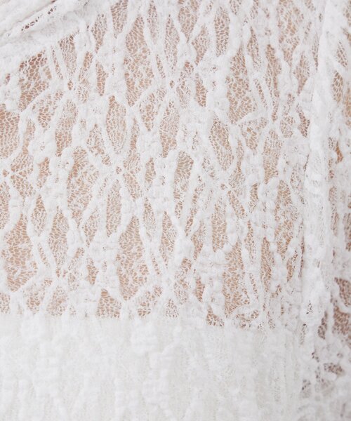 mline（エムライン）の「[mline]フード付きレースZIPフーディー（パーカー・レディース・アイボリー/ブラック/オフホワイト/ピンク・FREE）」の6枚目の写真