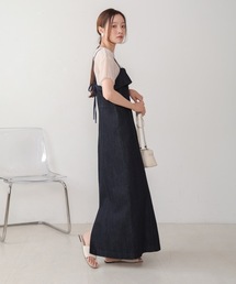 デニムワンピース デニムジャケット ミニワンピース」に該当する