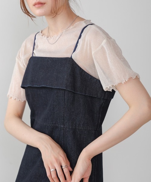 Bab(バブ)の「【低身長向けサイズあり】デニムキャミワンピース(ワンピース・レディース・インディゴブルー/オフホワイト/ライトブルー・SMALL/MEDIUM)」の11枚目の写真