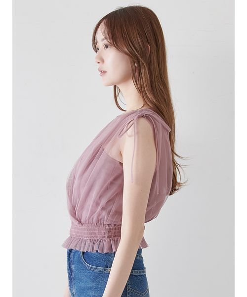 チュールレイヤードカシュクールカットプルオーバー チュールレイヤードカシュクールカットプルオーバー(Tシャツ