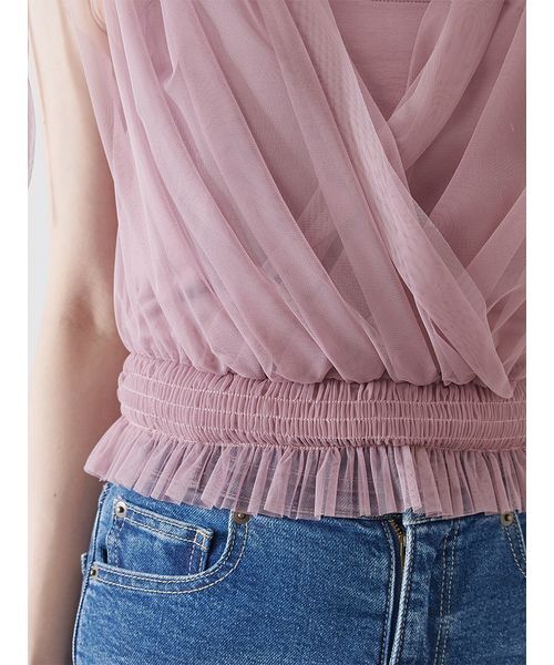 チュールレイヤードカシュクールカットプルオーバー（Tシャツ