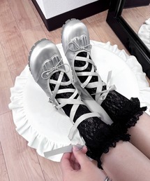 Mejoul（メジュール）の「レースアップ リボン フラット バレエシューズ（バレエシューズ）」