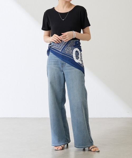 COLLAGE GALLARDAGALANTE（コラージュガリャルダガランテ）の「Q.anos/ペイズリー柄スカーフ（バンダナ/スカーフ・レディース・ブルー・FREE）」の2枚目の写真