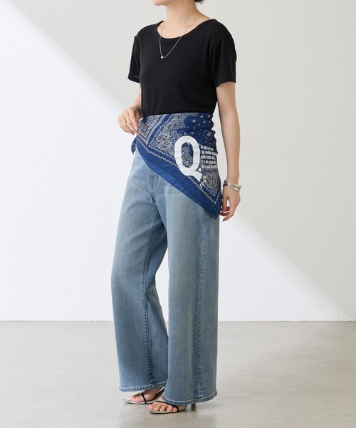 COLLAGE GALLARDAGALANTE（コラージュガリャルダガランテ）の「Q.anos/ペイズリー柄スカーフ（バンダナ/スカーフ・レディース・ブルー・FREE）」の5枚目の写真