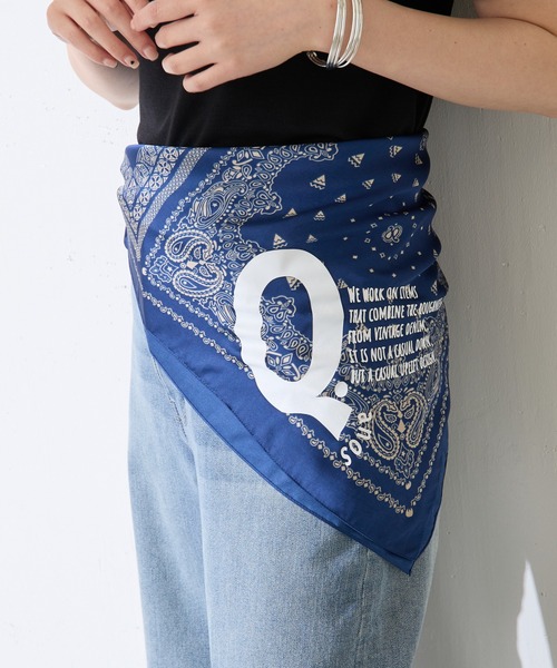 COLLAGE GALLARDAGALANTE（コラージュガリャルダガランテ）の「Q.anos/ペイズリー柄スカーフ（バンダナ/スカーフ・レディース・ブルー・FREE）」の4枚目の写真