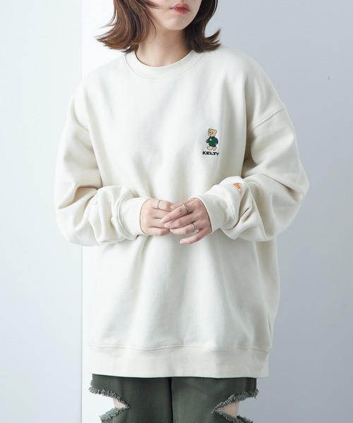 KELTY（ケルティ）の「【KELTY】≪限定別注≫ Bear刺繍 裏起毛 ビッグシルエットスウェット ベアー くま 熊（スウェット・レディース・ブラック/グレー/ホワイト・M/S/XS/L）」の11枚目の写真