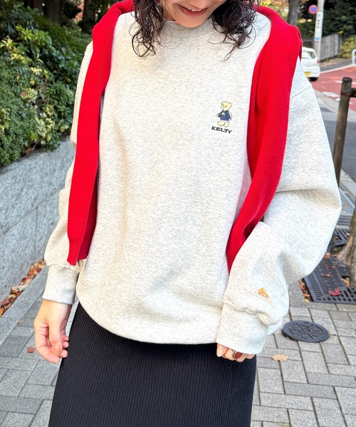 KELTY（ケルティ）の「【KELTY】≪限定別注≫ Bear刺繍 裏起毛 ビッグシルエットスウェット ベアー くま 熊（スウェット・レディース・ブラック/グレー/ホワイト・M/S/XS/L）」の19枚目の写真