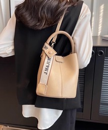 ♡新品未使用♡ ベージュレザーハンドバッグ ベルト付き バッグ・バックパック | BINGOYA