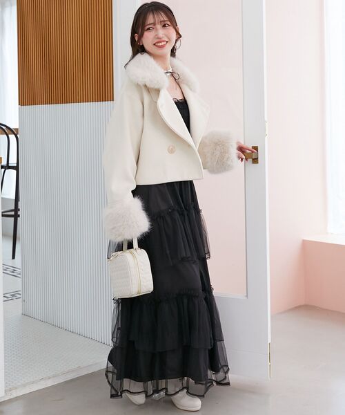 MAJESTIC LEGON(マジェスティックレゴン)の「ハートキルティングスクエアバッグ(ショルダーバッグ・レディース・アイボリー/ブラック/ピンク・FREE)」の8枚目の写真