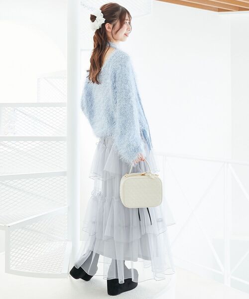 MAJESTIC LEGON(マジェスティックレゴン)の「ハートキルティングスクエアバッグ(ショルダーバッグ・レディース・アイボリー/ブラック/ピンク・FREE)」の10枚目の写真