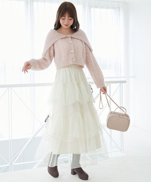 MAJESTIC LEGON(マジェスティックレゴン)の「ハートキルティングスクエアバッグ(ショルダーバッグ・レディース・アイボリー/ブラック/ピンク・FREE)」の14枚目の写真