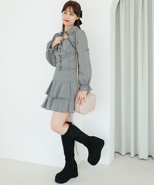 MAJESTIC LEGON(マジェスティックレゴン)の「ハートキルティングスクエアバッグ(ショルダーバッグ・レディース・アイボリー/ブラック/ピンク・FREE)」の16枚目の写真