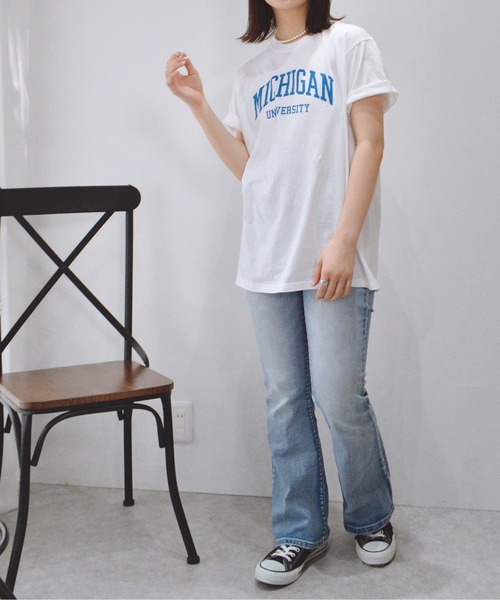 spiritoso(スピリトーゾ)の「【spiritoso】MICHIGAN カレッジTシャツ(Tシャツ/カットソー・レディース・ホワイト系その他2/ブラック系その他/杢グレー/ブラック系その他2/ライトブルー/ネイビー/ロイヤルブルー/ホワイト系その他/グリーン/ピンク/ピンク系その他2・SMALL/MEDIUM/LARGE/X-LARGE)」の22枚目の写真