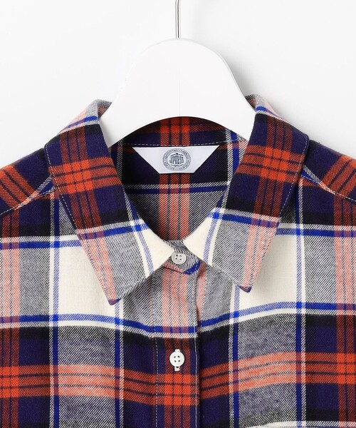 J.PRESS(ジェイプレス)の「コットン起毛タータンチェック ショート丈 シャツ ブラウス(シャツ/ブラウス・レディース・ネイビー系3/アイボリー系3/ブラック系3・T13/T15)」の15枚目の写真