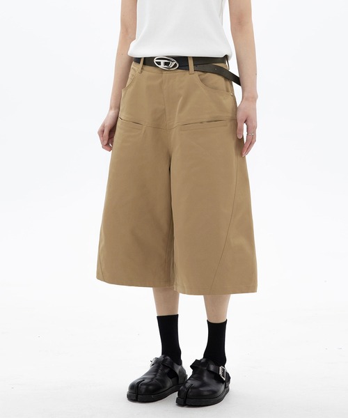 HOOK(フック)の「【ユニセックス】バギーシルエットワイドショートパンツ (SS)(カーゴパンツ・メンズ・カーキ/ブラック/ベージュ・LARGE/MEDIUM/X-LARGE)」の3枚目の写真