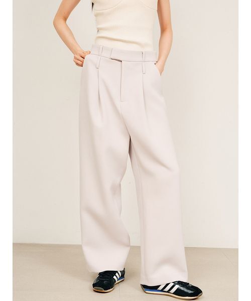 null.(ヌル)の「ダブルベルトパンツ(その他パンツ・レディース・アイボリー/ブラック・M/S)」の1枚目の写真