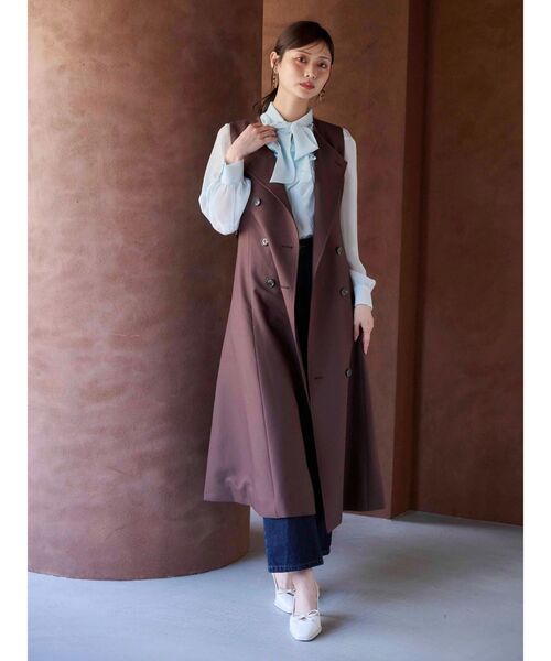 MERCURYDUO（マーキュリーデュオ）の「シフォンラッフルフリルボウタイブラウス（シャツ/ブラウス・レディース・オフホワイト/グレー/ベビーピンク/ライトブルー・FREE）」の9枚目の写真