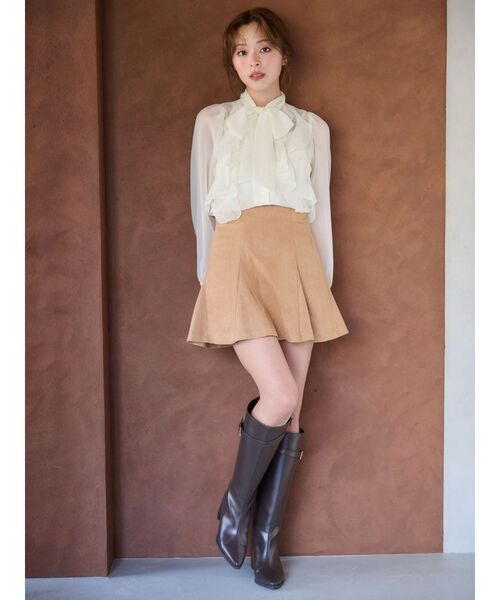 MERCURYDUO（マーキュリーデュオ）の「シフォンラッフルフリルボウタイブラウス（シャツ/ブラウス・レディース・オフホワイト/グレー/ベビーピンク/ライトブルー・FREE）」の16枚目の写真