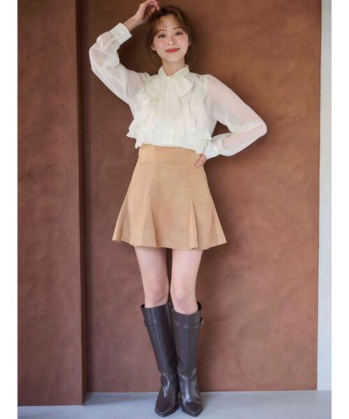 MERCURYDUO（マーキュリーデュオ）の「シフォンラッフルフリルボウタイブラウス（シャツ/ブラウス・レディース・オフホワイト/グレー/ベビーピンク/ライトブルー・FREE）」の17枚目の写真