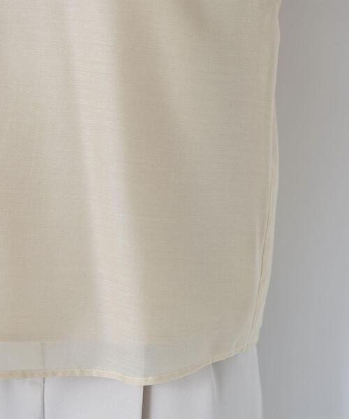 NATURAL BEAUTY BASIC(ナチュラルビューティーベーシック)の「◇シャーリングネックフリルブラウス(シャツ/ブラウス・レディース・イエロー/ブラック/オフホワイト・MEDIUM/SMALL)」の4枚目の写真