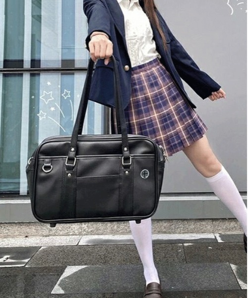 FREE STYLISTS(フリー スタイリスト)の「Y2K レトロスクールバッグ風 ユーティリティー2wayバッグ /A4対応大容量(ショルダーバッグ・レディース・ブラック/ブラウン・FREE)」の6枚目の写真