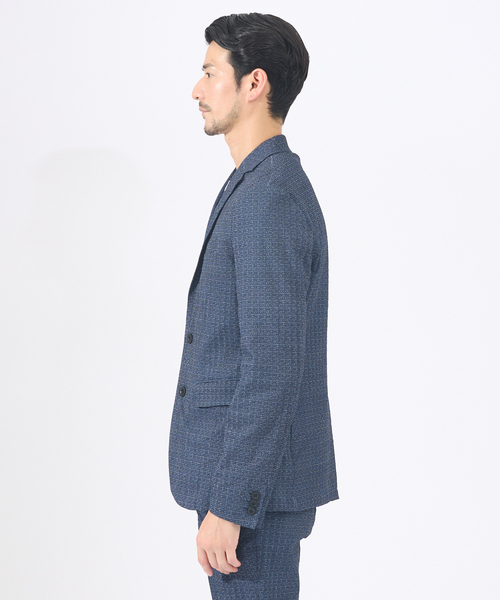 ABAHOUSE GRAY（アバハウスグレイ）の「【上下2点セット / 軽量 / ハイパーストレッチ】ワッシャー プリント ジャケット / サマージャケット セットアップ / スーツ（セットアップ・メンズ・ネイビー/ブラック系その他/チャコールグレー・46/48/44/50）」の5枚目の写真