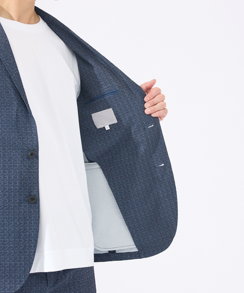 ABAHOUSE GRAY（アバハウスグレイ）の「【上下2点セット / 軽量 / ハイパーストレッチ】ワッシャー プリント ジャケット / サマージャケット セットアップ / スーツ（セットアップ・メンズ・ネイビー/ブラック系その他/チャコールグレー・46/48/44/50）」の15枚目の写真