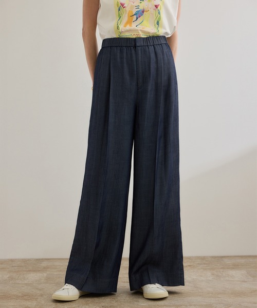 ROPE'(ロペ)の「【洗える】テンセルデニムイージーパンツ(その他パンツ・レディース・ブルー・36/38)」の1枚目の写真