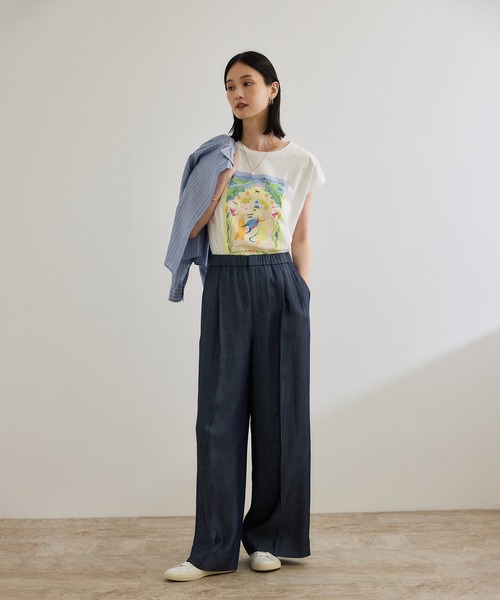 ROPE'(ロペ)の「【洗える】テンセルデニムイージーパンツ(その他パンツ・レディース・ブルー・36/38)」の2枚目の写真