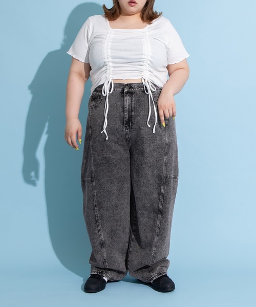 PUNYUS（プニュズ）の「ドロストトップス（Tシャツ/カットソー・レディース・ブラック/ホワイト・1/2/3/4）」の7枚目の写真