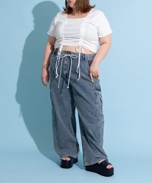 PUNYUS（プニュズ）の「ドロストトップス（Tシャツ/カットソー・レディース・ブラック/ホワイト・1/2/3/4）」の9枚目の写真