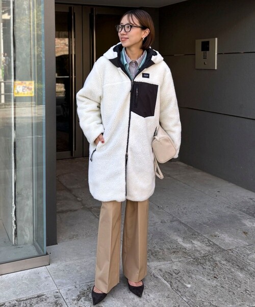 ◇【WEB限定】【TAION/タイオン】別注ボア×ダウンフードコート