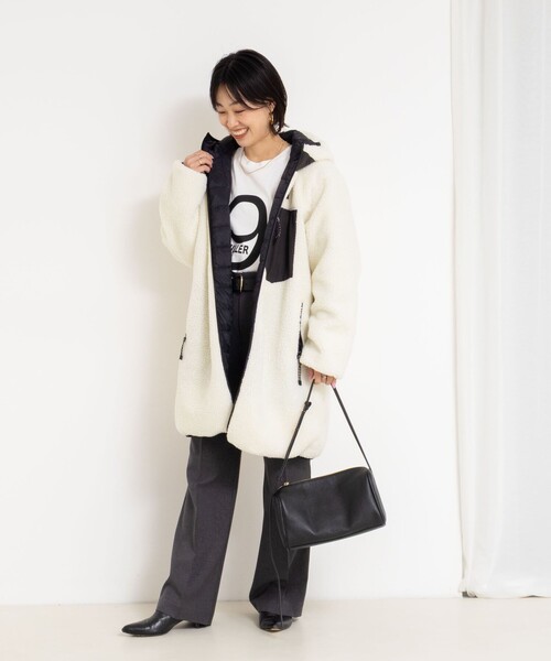◇【WEB限定】【TAION/タイオン】別注ボア×ダウンフードコート