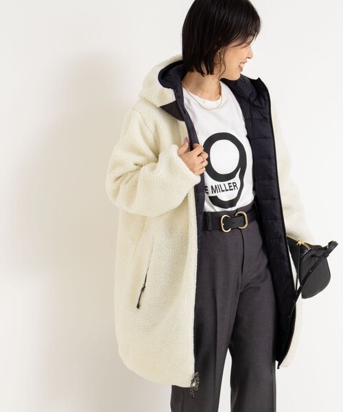 ◇【WEB限定】【TAION/タイオン】別注ボア×ダウンフードコート