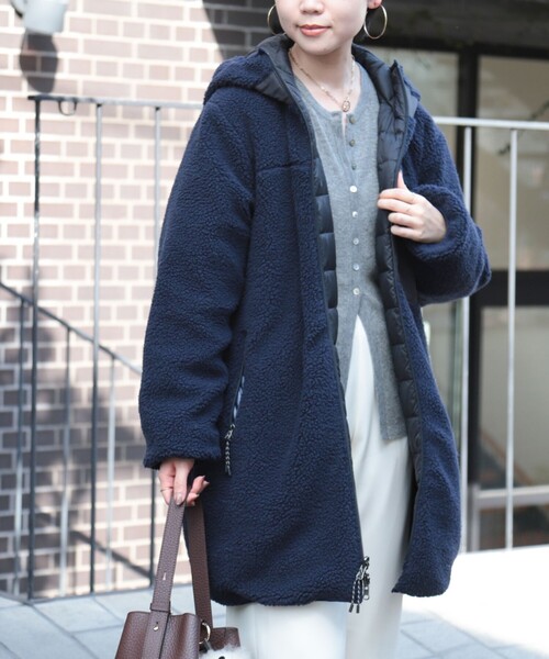 ◇【WEB限定】【TAION/タイオン】別注ボア×ダウンフードコート