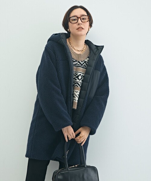 ◇【WEB限定】【TAION/タイオン】別注ボア×ダウンフードコート ◇【WEB限定】【TAION/タイオン】別注ボア×ダウンフードコート