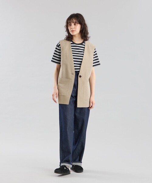 MACKINTOSH PHILOSOPHY(マッキントッシュ フィロソフィー)の「GREY LABEL リネンナイロンジレ(ベスト・レディース・ベージュ/ブラック・2)」の5枚目の写真