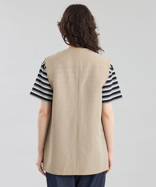 MACKINTOSH PHILOSOPHY(マッキントッシュ フィロソフィー)の「GREY LABEL リネンナイロンジレ(ベスト・レディース・ベージュ/ブラック・2)」の8枚目の写真
