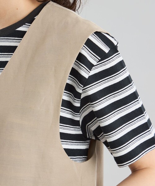 MACKINTOSH PHILOSOPHY(マッキントッシュ フィロソフィー)の「GREY LABEL リネンナイロンジレ(ベスト・レディース・ベージュ/ブラック・2)」の9枚目の写真