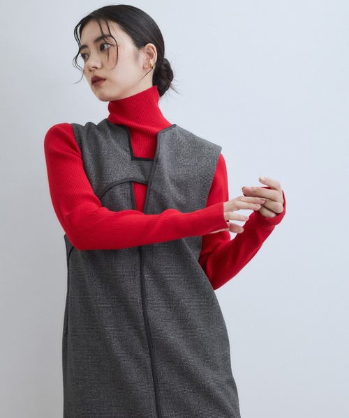 WEB限定】2WAY MIXツイードジャンパースカート（ワンピース）｜ADAM ET