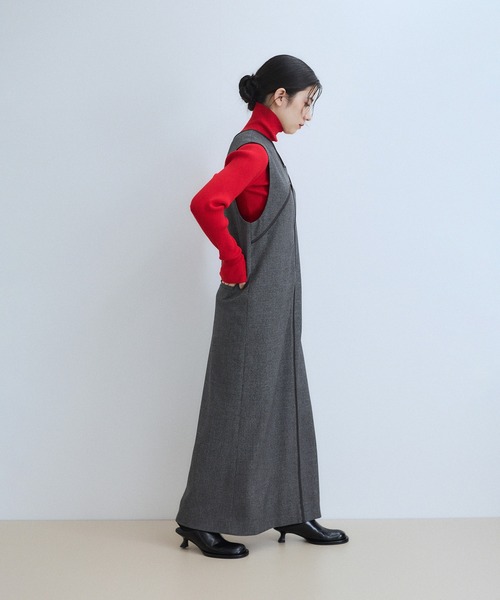 ADAM ET ROPE'（アダムエロペ）の「【WEB限定】2WAY MIXツイードジャンパースカート（ワンピース・レディース・ブラック系その他/ベージュ系その他/ダークブラウン・38/36）」の17枚目の写真