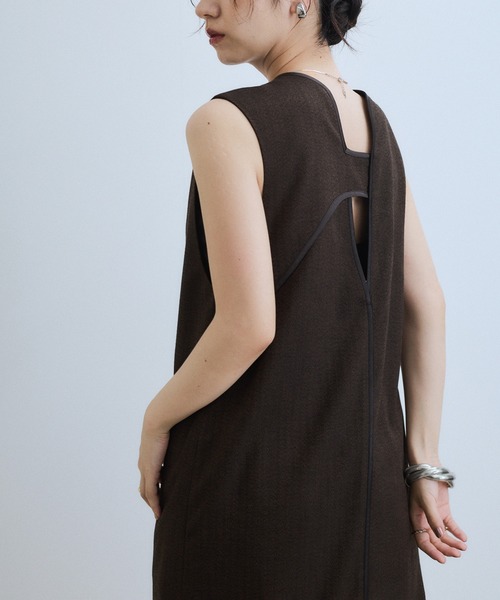 ADAM ET ROPE'（アダムエロペ）の「【WEB限定】2WAY MIXツイードジャンパースカート（ワンピース・レディース・ブラック系その他/ベージュ系その他/ダークブラウン・38/36）」の21枚目の写真