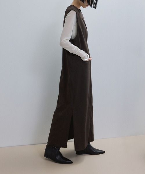 WEB限定】2WAY MIXツイードジャンパースカート（ワンピース）｜ADAM ET